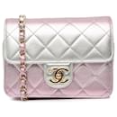 Chanel Mini Metallico in Pelle di Agnello Rosa Come una Borsa a Flap