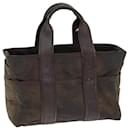 HERMES Acape Luco PM Hand Bag Nylon Brown Auth 76637 - Hermès