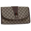 GUCCI GG Supreme Web Sherry Line Clutch Bag PVC Beige Rouge 156 01 030 Auth ep4466 - Gucci