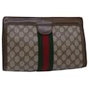 GUCCI GG Supreme Web Sherry Line Clutch Bag Beige 64 014 2125 28 Auth bs15156 - Gucci