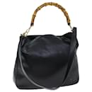 Bolso de Hombro de Cuero GUCCI Bamboo 2way Negro 001 1781 1577 Auth ep4378 - Gucci