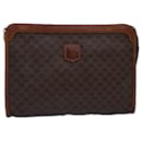 CELINE Macadam Canvas Clutch Bag PVC Brown Auth bs14884 - Céline