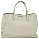 Miu Miu Hand Bag Leather White Auth bs15237