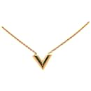 Gold Louis Vuitton Gold Plated Essential V Necklace