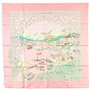 Pink Hermès Le Fleuve Sacre Silk Scarf Scarves