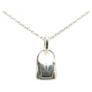 Silver Hermès Sterling Silver Amulettes Trim Pendant Necklace