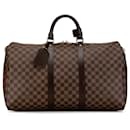 Braune Louis Vuitton Damier Ebene Keepall 50 Reisetasche