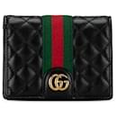 Black Gucci Double G Web Trapuntata Compact Wallet