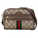 Brown Gucci Mini GG Supreme Ophidia Crossbody Bag