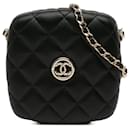 Black Chanel Quilted Lambskin Compact Vanity Case