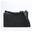 Christian Dior Ultra Matte Calfskin Studded Diorama Shoulder Bag in Black
