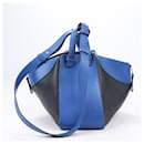 LOEWE Pequena Bolsa Hammock 2Way em Couro de Bezerro Azul e Preto - Loewe