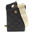 Bolsa Gucci GG Matelassé Mini com alça de couro, bolsa crossbody 723776 em ótimo estado