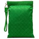 Pochette da polso in nylon verde Bottega Veneta