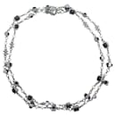 CHANEL NECKLACE LONG STRAND BLACK AND WHITE PEARLS CC LOGO 120 CM - Chanel