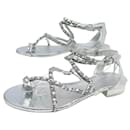 NINE CHANEL SPARTAN CHAINS G34485 SANDALS 38 IN LEATHER SHOES - Chanel