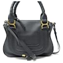 NEUE CHLOE MARCIE PM GENARBTE LEDER SCHWARZ SCHULTERTASCHE - Chloé