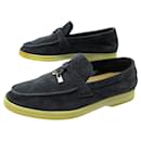 Loro Piana shoes moccasins summer charms walk 36 black suede leather shoes