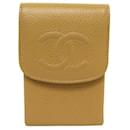 CHANEL CC LOGO CASE A13511 IN BEIGE CAVIAR LEATHER WALLET - Chanel