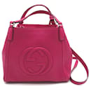 Bolso de mano de cuero Gucci Interlocking G Soho 336751 en excelente estado