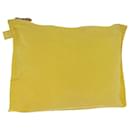 HERMES Bora Bora Pouch GM Pouch Canvas Yellow Auth bs15139 - Hermès