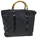 GUCCI Bamboo Hand Bag Nylon Gray 002 2854 0412 5 Auth ar11843 - Gucci