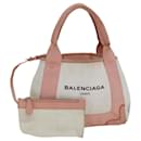 BALENCIAGA Borsa Cabas XS in tela blu navy rosa Auth ep4480 - Balenciaga