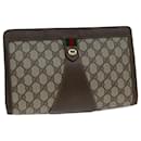 GUCCI GG Supreme Web Sherry Line Clutch Bag PVC Navy Red 89 01 033 Auth ep4398 - Gucci