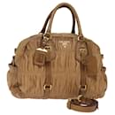 PRADA Bolso de mano de cuero 2 vías marrón Auth bs14902 - Prada