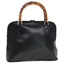 Sac à main en cuir noir GUCCI Bamboo 000 1186 0289 Auth ar11883 - Gucci