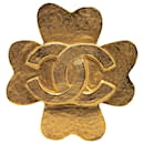 Chanel Gold Gold Plated CC Brooch