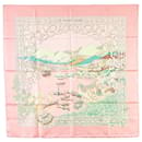 Hermès Pink Le Fleuve Sacre Silk Scarf