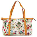 Gucci White GG Canvas Abbey D-Ring Flora Tote Bag