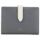 Celine Medium Strap Leather Wallet Gray White in Very Good Condition - Céline