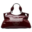 Cartier Marcello de Handbag Wine Red Enamel in Very Good Condition