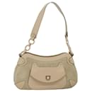 Borsa a spalla Gancini in pelle scamosciata beige Auth 77770 di Salvatore Ferragamo