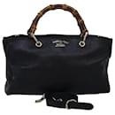 Bolso de mano de cuero GUCCI Bamboo Swing 2way negro 323660 Auth yk12954 - Gucci