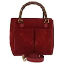 Sac à main Gucci Bamboo Rouge 002 123 0260 Auth 77760