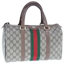 Bolso Boston GUCCI GG Supreme Web Sherry Line PVC Beige Rojo 98 02 007 Auth yk13015 - Gucci