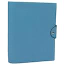 HERMES Yuris GM Note Couverture en Cuir Bleu Auth am6360 - Hermès