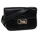 CELINE Shoulder Bag Leather Black Auth 77808 - Céline