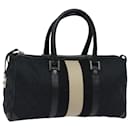 GUCCI GG Canvas Sherry Line Boston Bag Black White 000 0846 Auth 78778 - Gucci