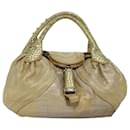 FENDI Spy bag Shoulder Bag Leather Gold Auth 77507 - Fendi