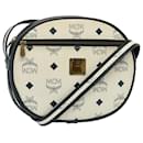 Bolso de Hombro MCM Vicetos Logogram PVC Blanco Auth 78508