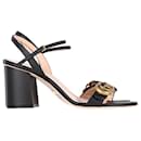 Gucci Marmont 75mm Sandals in Black Leather