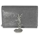 Saint Laurent Silver Embossed Kate Tassel Chain Wallet