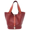 Bolso de cuero Hermes Picotin Lock MM 068670CK en muy buen estado - Hermès