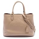 Prada Logo Embossed Leather Handbag Leather Handbag 1BA579 in Great Condition