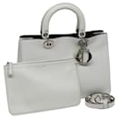 Sac à main Christian Dior Diorissimo en cuir 2 voies blanc Auth am6412A