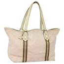 GUCCI GG Canvas Sherry Line Tote Bag Khaki Pink 139260 Auth 77690 - Gucci